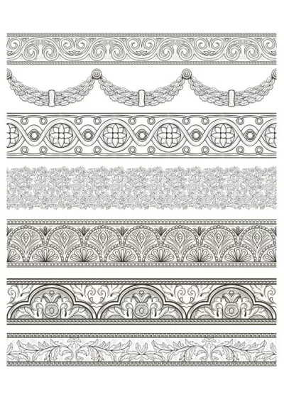 Arabesk Dantel Damask Kusursuz Kenarlık Çiçekli Ücretsiz Vektör CDR çizimi