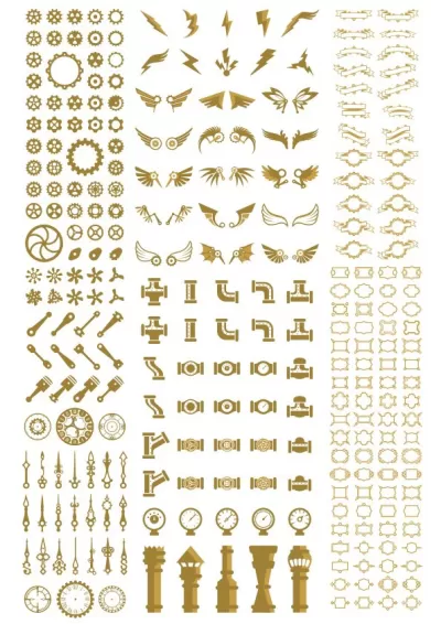 Steampunk Dekor Ücretsiz Vektör CDR çizimi