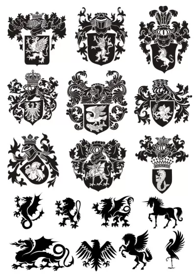 Heraldiğe ait ücretsiz vektör CDR çizimi