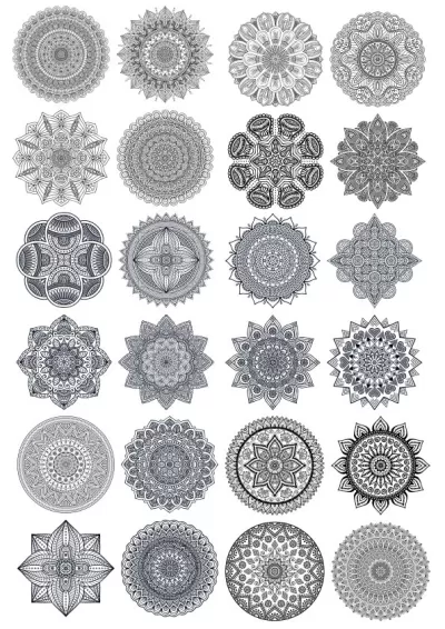 Mandala Vektör Süsleme Seti Ücretsiz Vektör CDR çizimi