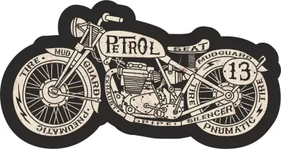 Moto Retro Etiket Ücretsiz Vektör CDR çizimi