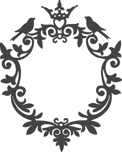 Süs Kuşları Çerçeve DXF Dosyası DXF çizimi