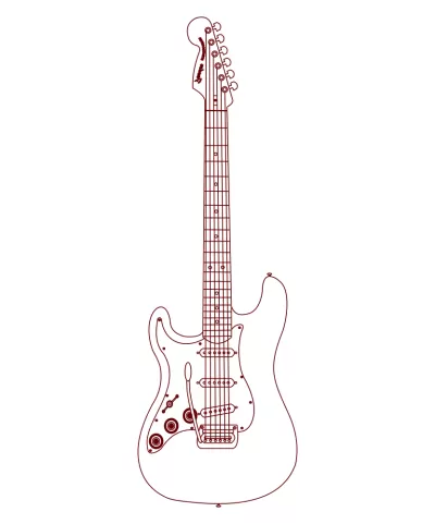 Bas Gitar DXF Dosyası DXF çizimi
