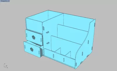 Lazer Kesim Masa Düzenleyici Çekmeceli Ücretsiz Vektör CDR çizimi