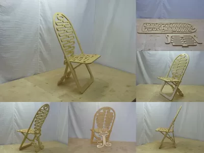 Şık Kontraplak Sandalye DXF Dosyası DXF çizimi