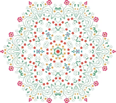 Çiçek Mandala Ücretsiz Vektör EPS çizimi