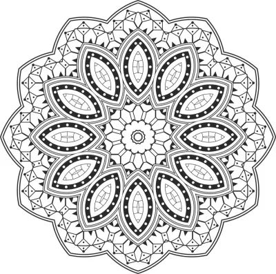 Mandala Tasarımı Ücretsiz Vektör EPS çizimi