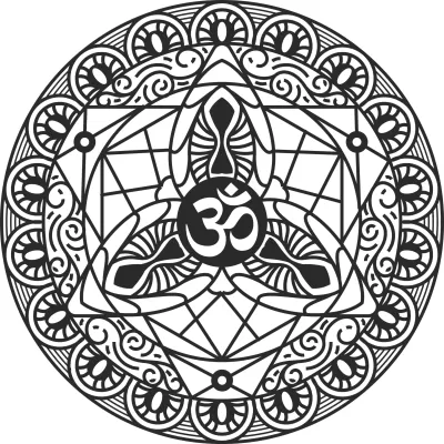 Om Mandala Ücretsiz Vektör EPS çizimi