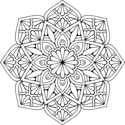 Mandala Çiçek Ücretsiz Vektör EPS çizimi