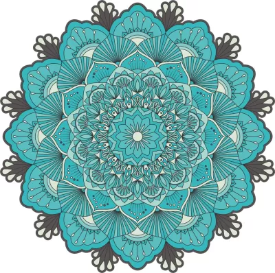 Retro Yeşil Mandala Ücretsiz Vektör EPS çizimi