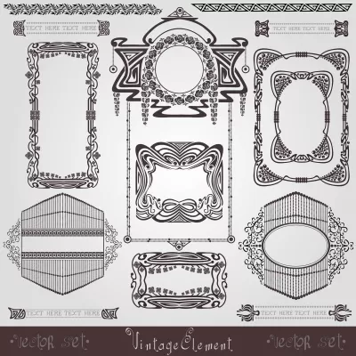 Eski Afiş Vintage Etiket Art Nouveau Çerçeve Ücretsiz Vektör EPS çizimi
