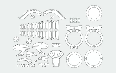 Eaglex 3D Puzzle dxf Dosyası DXF çizimi