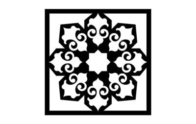 İslami Desen- 5 dxf Dosyası DXF çizimi