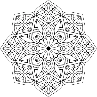 Mandala Çiçek Vektörü Ücretsiz Vektör EPS çizimi