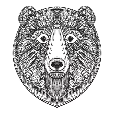 Zentangle Ayı Ücretsiz Vektör EPS çizimi