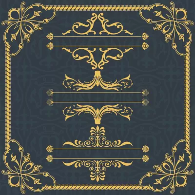 Art Deco Kenarlık Çerçevesi Ücretsiz Vektör EPS çizimi