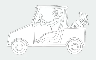 Golf arabası 00 1 dxf Dosyası DXF çizimi