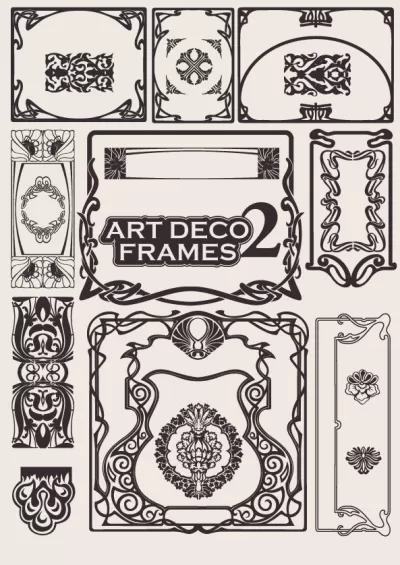 Art Deco Çerçeveler Ücretsiz Vektör EPS çizimi