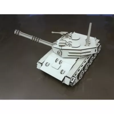 Tank 3D Puzzle Model Lazer Kesim Ücretsiz Vektör CDR çizimi