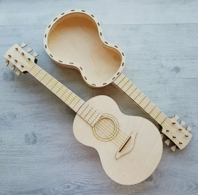 Lazer Kesim Gitar Ücretsiz Vektör CDR çizimi