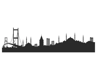 İstanbul Silüeti Vektörel Çizim Ücretsiz Vektör CDR çizimi