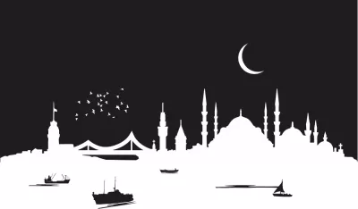 İstanbul Şehir Silueti Vektör Sanatı Ücretsiz Vektör CDR çizimi