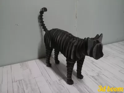 Kedi Ayakta Duran 3D Puzzle Lazer Kesim 4mm Ücretsiz Vektör CDR çizimi