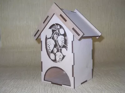 Lazer Kesim Çilekli Çay Evi Ücretsiz Vektör CDR çizimi