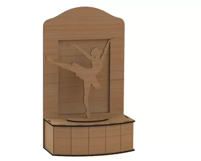 Lazer Kesim Balerin Sahnede 3D DXF Dosyası DXF çizimi