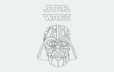 Darth Vader Star Wars dxf Dosyası DXF çizimi