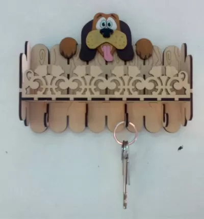 Lazer Kesim Anahtarlık Köpek 3mm Ücretsiz Vektör CDR çizimi