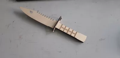 Lazer Kesim Kontraplak M9 Süngü Askeri Bıçak Ücretsiz Vektör CDR çizimi