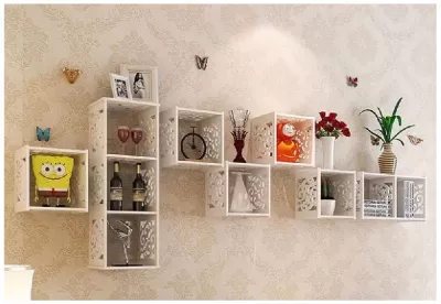 Lazer Kesim Duvar Rafı TV Ünitesi Oturma Odası Ücretsiz Vektör CDR çizimi