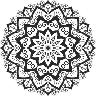 Mandala Kesim Tasarımı Ücretsiz Vektör CDR çizimi