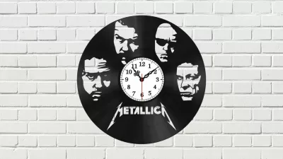 Lazer Kesim Metallica Duvar Saati Ücretsiz Vektör CDR çizimi