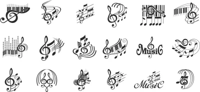 Nota Müzik Vektör Ücretsiz Vektör CDR çizimi
