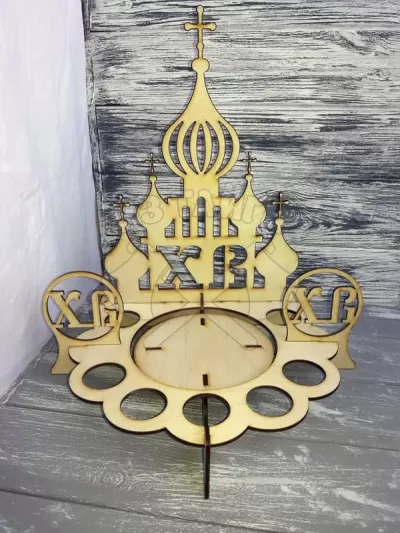 Lazer Kesim Paskalya Yumurtası Standı Kilise Ücretsiz Vektör CDR çizimi