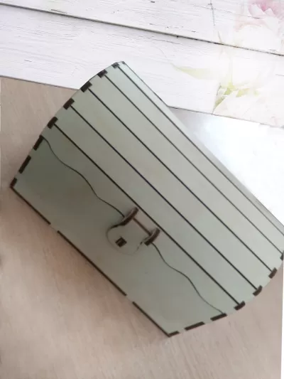 Lazer Kesim Sandık, Hazine Kutusu 4mm Ücretsiz Vektör CDR çizimi