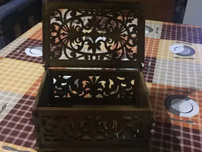 Kapaklı Dekoratif Kutu Lazer Kesim CNC Planları PDF Dosyası PDF çizimi