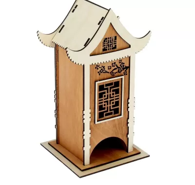 Çay Evi Çay Tutucu Kutusu Lazer Kesim DXF Dosyası DXF çizimi