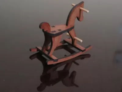 Lazer Kesim Sallanan At 6mm MDF DXF Dosyası DXF çizimi