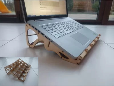 Lazer Kesim 17 inç Laptop Standı 3,8mm Kontraplak DXF Dosyası DXF çizimi