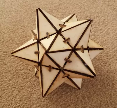 Lazer Kesim Dodekahedron Şablonu Ücretsiz Vektör CDR çizimi
