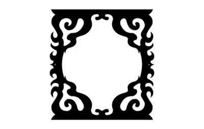 Dekore Edilmiş Çerçeve dxf Dosyası DXF çizimi