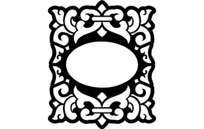 Oval Çerçeve dxf Dosyası DXF çizimi