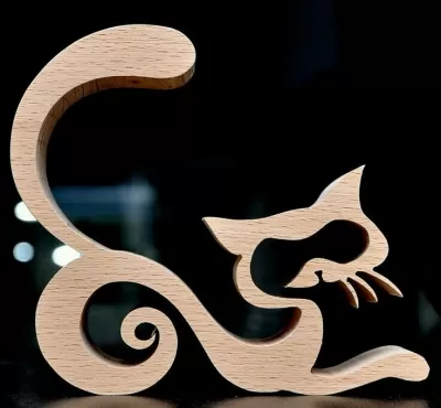 Lazer Kesim Kedi Dekorasyon Şablonu CNC Router Ücretsiz Vektör CDR çizimi