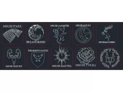 Lazer Kesim Game Of Thrones Bardak Altlıkları Kırmızı Kesim Çizgisi Ücretsiz Vektör CDR çizimi