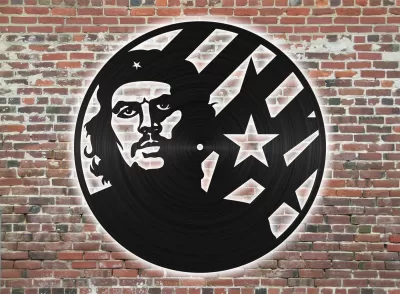 Lazer Kesim Che Guevara Duvar Saati Ücretsiz Vektör CDR çizimi