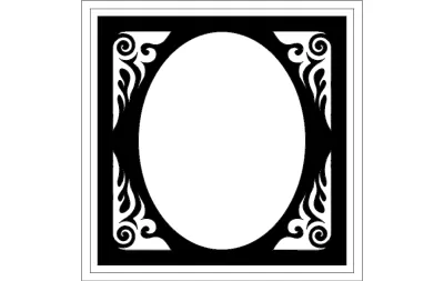Oval Çerçeve DXF Dosyası DXF çizimi