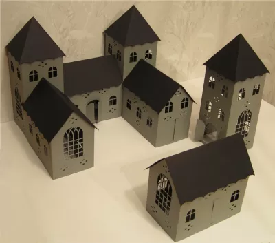 Lazer Kesim 3D Küçük Kale Ücretsiz Vektör CDR çizimi